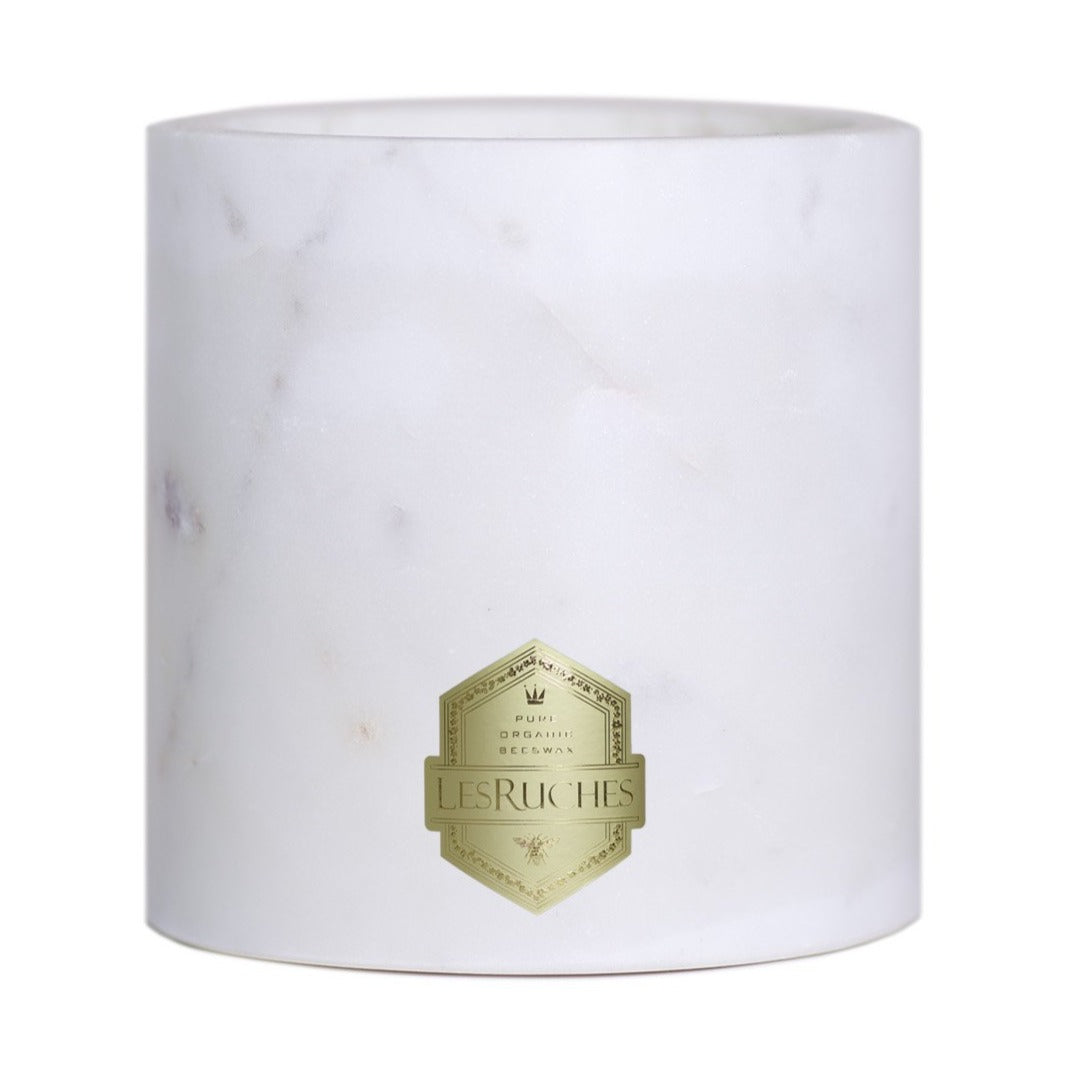 Gardenia Grandé Marbré 54oz LesRuches pure organic beeswax luxury