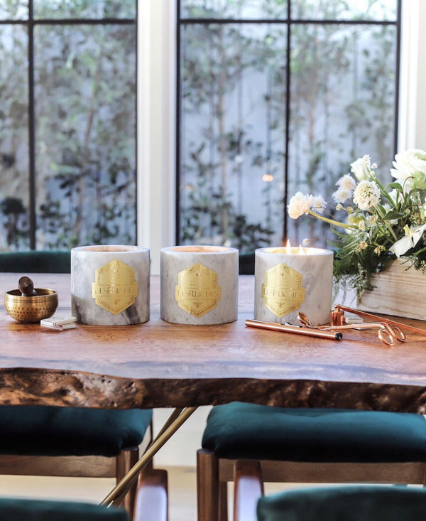 LesRuches USDA certified organi beeswax refillable candle featured in FORBES