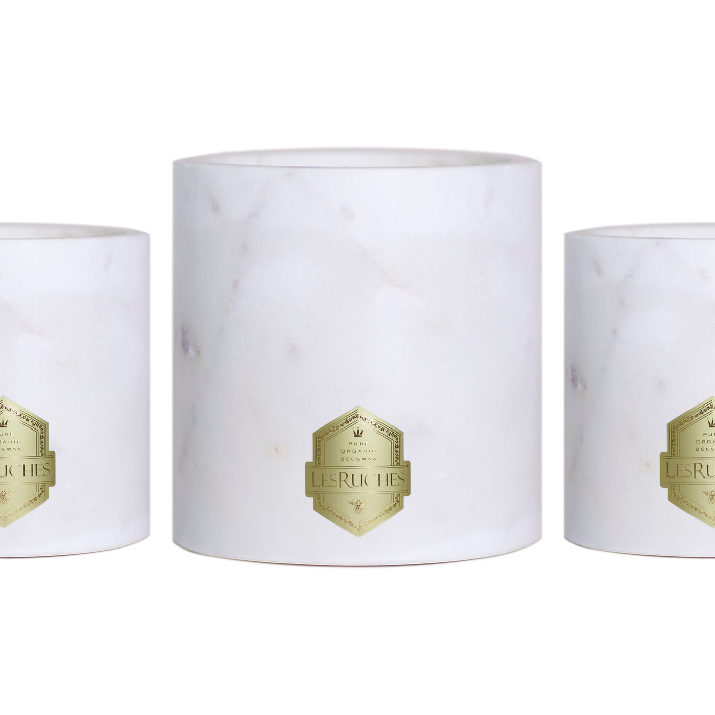 Gardenia Grandé Marbré 54oz LesRuches pure organic beeswax luxury